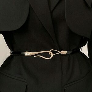 Elegant Black and Gold Women's Adjustable Belt